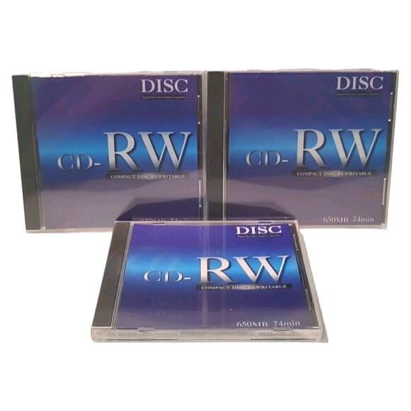 CD RW Disc 650MB 74 Min Bundle Of 3 - Picture 1 of 16